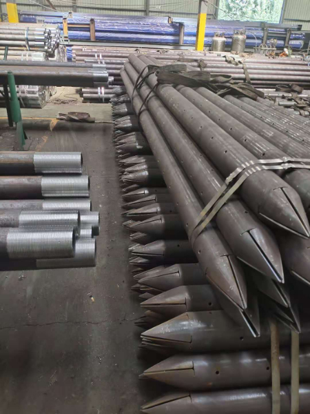 108*6管棚管 尖頭打孔車絲加工